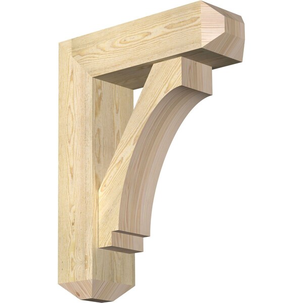 Ekena Millwork Imperial Craftsman Rough Sawn Bracket w/ Offset Brace, Douglas Fir, 8"W x 26"D x 34"H BKT0806X26X34IMP04RDF - main